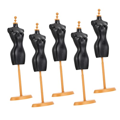 DIKACA 5 Stück Puppenständer Große Puppe Kleidung Modepuppe Puppenmodellhalter Stand Puppenkleiderständer Unterstützung Für Puppenkleider Puppenmodellständer Plastik Black von DIKACA
