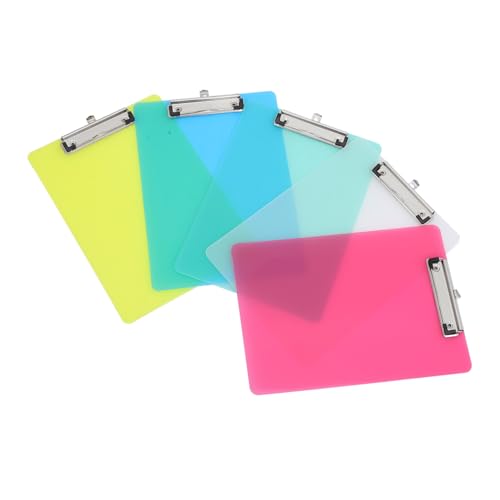 DIKACA 5 Stück Schreibtafelblock Zwischenablage Bretter praktisches Akten-Klemmbrett Schreiben von Support-Boards farbige Papierklammern Multifunktionsplatine Aluminiumlegierung von DIKACA