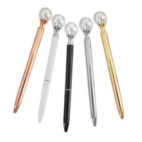 DIKACA 5 Stück Teiliges Kugelschreiber mit Perlenverzierung Ergonomische Metallkugelschreiber Gold Silber Roségold Schwarz und Weiß für Büro und Kreative Projekte DIKACA 5 Stück Teiliges Kugelschreiber mit Perlenverzierung Ergonomische Metallkugelschreiber Gold Silber Roségold Schwarz und Weiß für Büro und Kreative Projekte von DIKACA