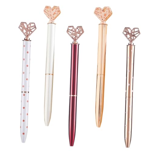 DIKACA 5 Stück Teiliges Metall Kugelschreiber Herzform Kreative Geschenkidee Schreibend Schnelltrocknend Für Schule Büro Valentinstag Edition DIKACA 5 Stück Teiliges Metall Kugelschreiber Herzform Kreative Geschenkidee Schreibend Schnelltrocknend Für Schule Büro Valentinstag Edition von DIKACA