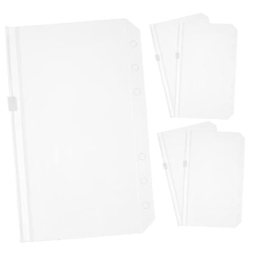 DIKACA 5 Stück Teiliges Transparente PVC Lochtaschen mit Reißverschluss Wasserfest Langlebig Ordnerbeutel für Dokumenten Fotosammlung für Büro und Studium von DIKACA