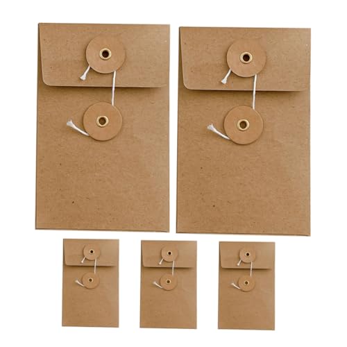 DIKACA 5 Stück Vintage Kraftpapier Umschläge mit String Tie Verschluss Vielseitige Dokumenten und Briefumschlag Aufbewahrung für Einladungen Karten und Büroorganisation DIKACA 5 Stück Vintage Kraftpapier Umschläge mit String Tie Verschluss Vielseitige Dokumenten und Briefumschlag Aufbewahrung für Einladungen Karten und Büroorganisation von DIKACA
