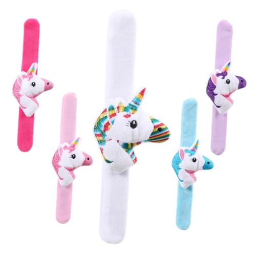 DIKACA 5 Stücke Tier Slap Handgelenk Armband Cartoon Plüsch Einhorn Slap Armband Armband Festival Dekoration Gemischte Farbe DIKACA 5 Stücke Tier Slap Handgelenk Armband Cartoon Plüsch Einhorn Slap Armband Armband Festival Dekoration Gemischte Farbe von DIKACA