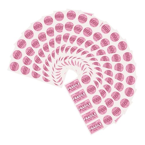 DIKACA 50 Blatt zerbrechliches Band zerbrechliches bewegliches Band Stichworte von Vorsicht Schüttgut Versand zerbrechlicher Abziehbilder Verpackungsaufkleber Kupferplattenaufkleber Rosa von DIKACA