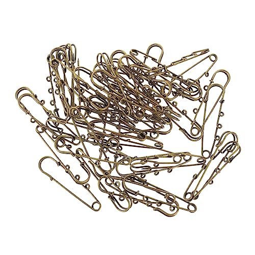 DIKACA 50 Stück 3-Loch-sicherheitsnadel Gestrick Wäscheklammer Schal Stecknadelschmuck Broschennadel Aus Metall Sicherheitsbroschen Kiltnadel Decke Stift Quilten Legierung Zubehör von DIKACA