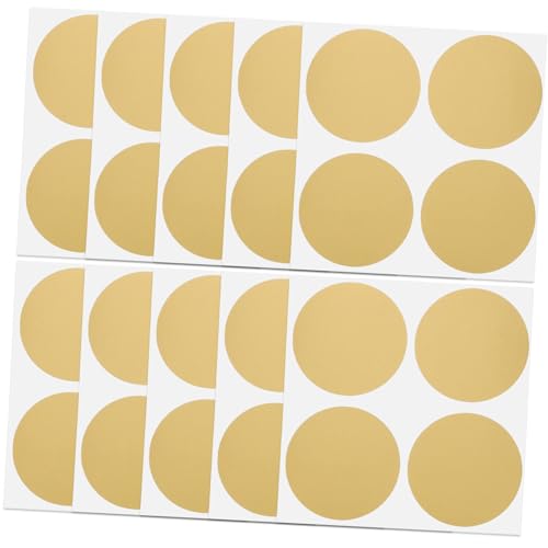 DIKACA 50 Stück Goldene Runde Scratch Off Sticker Selbstklebende Rubbelaufkleber für DIY Rubbellose Partyspiele Geschenk Gutscheinetiketten Schutzfolie für Inhaltsschutz von DIKACA