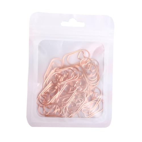 DIKACA 50 Stück Roségold Herz Büroklammern Papierclips mit Starker Klemmkraft für Schule Büro DIY Lesezeichen Karten Zubehör von DIKACA