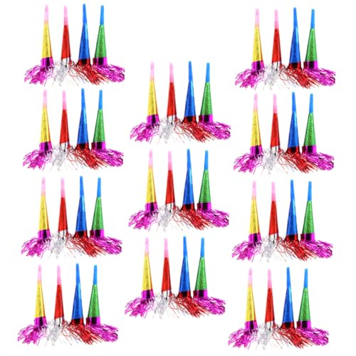 DIKACA 50 Stück Kinderspielzeug Laserpapier Trompete Geburtstagsfeier Requisiten Pfeife Party-blowout-gebläse Partyhörner Für Kinder Abschlussfeier Musik Baby Blase Die Trompete Plastik von DIKACA