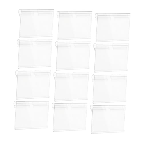 DIKACA 50Stücke Transparente PVC Etikettenhalter Langlebige Schilderhalter für Drahtregale für Supermärkte und Convenience Stores Mühelos zu Befestigen mit Sichtfenster von DIKACA