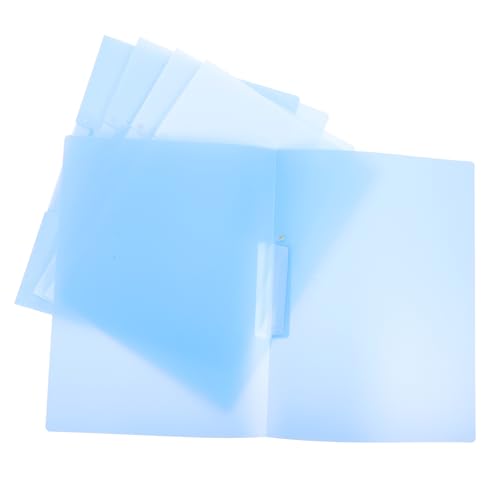 DIKACA 5Stücke Projektordner Drehbare Kunststoffmappen Blau Praktische Aktenordner mit Offenen Schnallen für Büro Schule und Reisen Design für Stilvolle von DIKACA