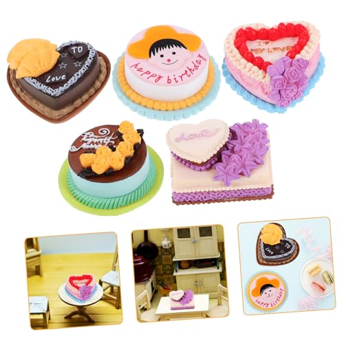 DIKACA 5er-Pack Miniatur-dessertkuchen Kuchenattrappen Gefälschte Kuchenmodelle Für Lebensmittel-Requisiten-Dekoration Harz-kuchendekorationen DIKACA 5er-Pack Miniatur-dessertkuchen Kuchenattrappen Gefälschte Kuchenmodelle Für Lebensmittel-Requisiten-Dekoration Harz-kuchendekorationen von DIKACA