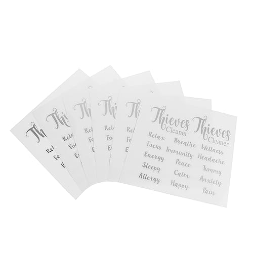 DIKACA 6 Blätter Flaschenaufkleber für ätherische Öle Etikettenaufkleber wasserfest Aufkleber Etiketten alphabet sticker buchstabenaufkleber Klebeetiketten Aufkleber für Kosmetiketiketten von DIKACA