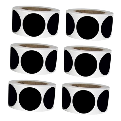 DIKACA 6 Rollen Schwarze Wasserfeste PVC Aufkleber Selbstklebende Beschreibbare Runde Etiketten für Büro Küche Vorratsdosen und Aufbewahrungsboxen zur Einfachen Organisation DIKACA 6 Rollen Schwarze Wasserfeste PVC Aufkleber Selbstklebende Beschreibbare Runde Etiketten für Büro Küche Vorratsdosen und Aufbewahrungsboxen zur Einfachen Organisation von DIKACA