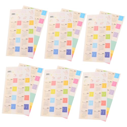 DIKACA 6 Sätze Index-Aufkleber multifunktionale Kalenderaufkleber Tagesplan-Aufkleber Notizbuch-Planer-Aufkleber Notizblock-Monatsaufkleber Kalenderaufkleber beschriften Papier Weiß von DIKACA