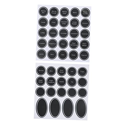 DIKACA 6 Stück Etiketten für Gewürzdosen Aufkleber kühlschrankdeo Klebeetiketten für zu Hause Etiketten für Glasdeckel Etikettenpasten Etiketten für Küchenflaschen PVC selbstklebend Black von DIKACA