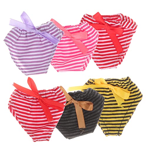 DIKACA 6 Stück Höschen Puppen Kleidung für puppenkleidung Puppenkleidungszubehör Puppenhauskleidungszubehör Mini Höschen für Puppen für kleine Mädchen Puppenslips Stoff von DIKACA