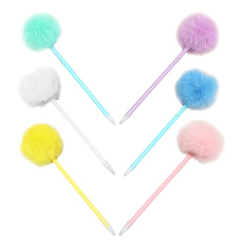DIKACA 6 Stück Kugelschreiber Bunte Stifte Cartoon-stifte Farbwechselstifte Geformte Stifte Pom-pom-stifte Stifte Im Eleganten Stil Stift Mit Bommelaufsätzen Lustige Stifte Plüsch von DIKACA