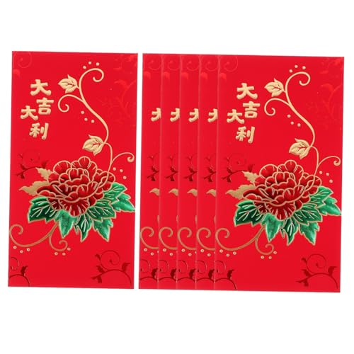 DIKACA 6 Stück Lai siehe rote Umschlagtasche Taschen zum Mondneujahr Kasse Element Neujahr Geldbeutel chinesischer roter umschlag rote pakete chinesisches neujahr Papier DIKACA 6 Stück Lai siehe rote Umschlagtasche Taschen zum Mondneujahr Kasse Element Neujahr Geldbeutel chinesischer roter umschlag rote pakete chinesisches neujahr Papier von DIKACA
