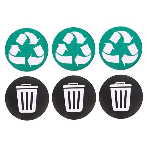 DIKACA 6 Stück Müllsortieraufkleber Mülltonnen Etiketten Recycling Mülleimer Aufkleber Müllklassifizierungsaufkleber Abfallbehälter Aufkleber Etiketten Für Müll Mülltonnen von DIKACA