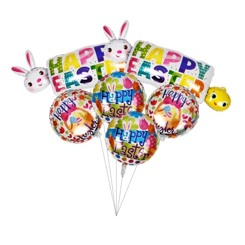 DIKACA 6 Stück Osterhasen-Ballon Girlande Party wiederverwendbarer Ballon luftballons Ballons Dekoration Ballondekorationen zu Ostern Osterfilmballons Aluminiumfolie DIKACA 6 Stück Osterhasen-Ballon Girlande Party wiederverwendbarer Ballon luftballons Ballons Dekoration Ballondekorationen zu Ostern Osterfilmballons Aluminiumfolie von DIKACA