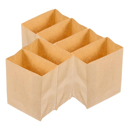 DIKACA 6 Stück Puppenhaus-Papiertüten Zubehör für Puppenhäuser winzig Miniatur Machen Sie es Mini-Essen klein für kinderspielzeug Puppenhaus-Minitasche Mini-Tasche Khaki von DIKACA