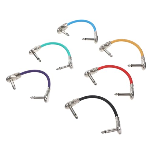 DIKACA 6 Stück Steckerkabeladapter Pedal Instrument Farbig Multipack Aufgerollt Daten Farbe Auswirkungen Beschichtet Gitarre Draht Patch Professionelle Effektorlinie Kupferkern von DIKACA