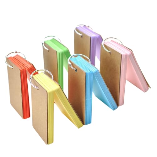 DIKACA 6 Stück Teiliges Bunte Karteikarten mit Binder ring aus Kraftpapier Kleine Notizkarten zum Beschriften Portable Lernkarten für Schule Büro Zuhause Vielseitige DIY Flash Cards DIKACA 6 Stück Teiliges Bunte Karteikarten mit Binder ring aus Kraftpapier Kleine Notizkarten zum Beschriften Portable Lernkarten für Schule Büro Zuhause Vielseitige DIY Flash Cards von DIKACA