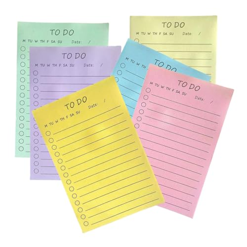 DIKACA 6 Stück Teiliges Kleine Haftnotizen mit Linierten Abreißbaren Praktische Memo Pads mit Klebenden Zetteln Vielseitig für Büro Schule und Zuhause Dekorative Gestaltete Klebezettel von DIKACA