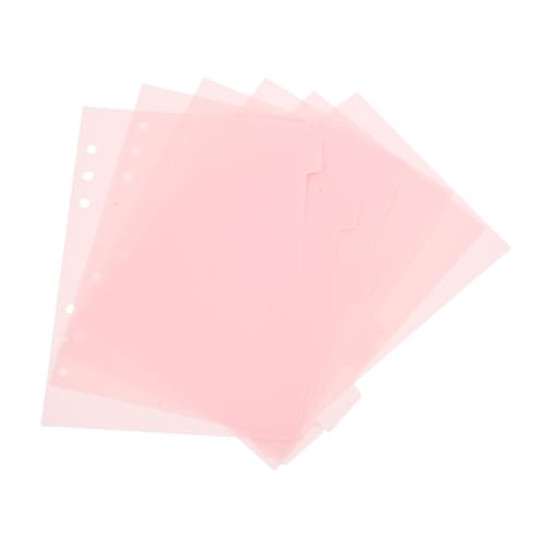 DIKACA 6 Stück Teiliges Trennblätter aus Wasserfestem PP mit Beschreibbaren Tabs Abnehmbare Notizbuch Trenner für Ringbuch und Ordner Farbige Index Seitentrenner für Büro und Schule von DIKACA