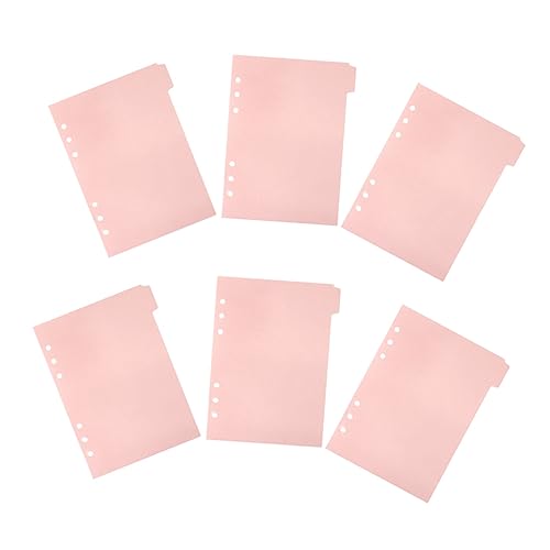DIKACA 6 Stück Trennwand trennstreifen für ordner Nachfüllpapier Ordner-Trennblätter mit Laschen Klebestreifen Geld Dokumentenordner Heftklammern für den Haushalt Ordnertrenner pp Rosa von DIKACA