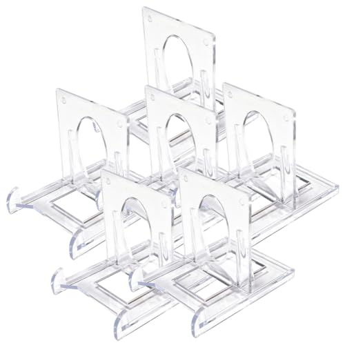 DIKACA 6 Stück Verstellbare Transparente Kunststoff Display Ständer für Karten Teller Bilder Staffelei Aufsteller für Ausstellung Kunsthandwerk und Tischaufsteller von DIKACA