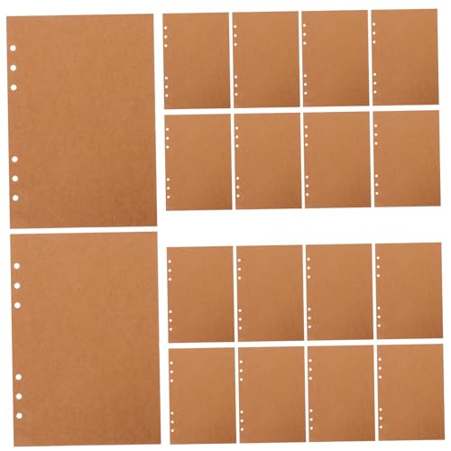 DIKACA 60 Blatt Loseblatt-Ersatz notizbuch Zeitschriften-Nachfüllungen Planer nachfüllen Papierordner nachfüllen Nachfüllpackungen für Notizblöcke Bindepapier Kraftpapier Hellbraun von DIKACA