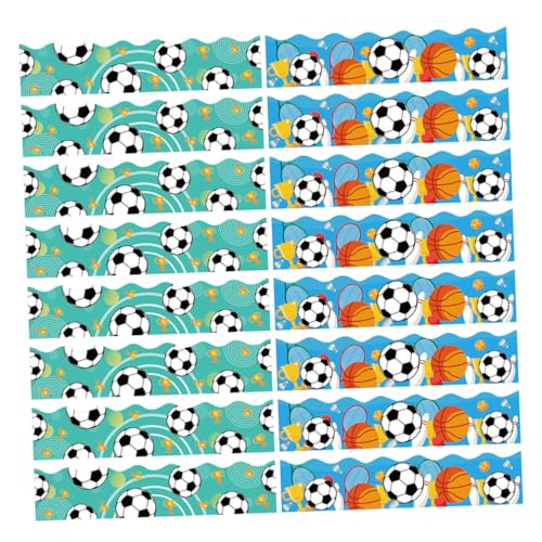 DIKACA 60 Blatt Pinnwandaufkleber Sport-klassenzimmer- Bretter Fußballplatz-pinnwandpapier Fußball-pinnwand-grenze Fußballausschnitte Fußball-pinnwandpapier Kupferplattenaufkleber von DIKACA