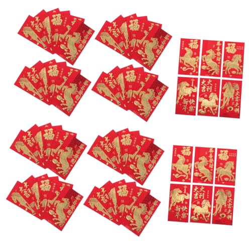 DIKACA 60 Rote Umschläge Als Gastgeschenk Für Das Jahr Der Hochzeit Bao Ets Et Festival Tasche Siehe Traditionelle Glücksbringer Chinesische Hongbao Tasche Frühlingstaschen von DIKACA