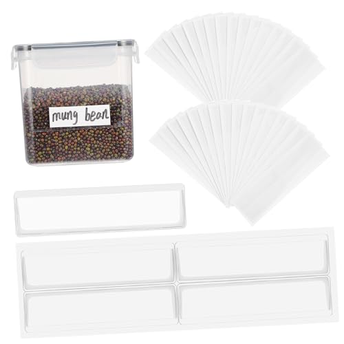 DIKACA 60 Stück Beutel Mit Selbstklebenden Etiketten Tasche Notizen Index Inhaber Klare Bindemittel Notizbuch Beschriftung Regale Veranstalter Name Inventarorganisator Transparent Pvc von DIKACA