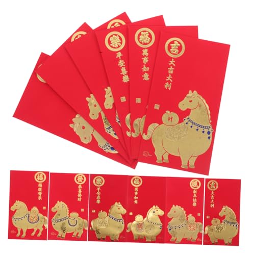 DIKACA 60 Stück Chinesische Rote Umschläge Festival Roter Umschlag Neujahrs Roter Umschlag Neujahrs Geld Glücksgeldtaschen Chinesische Geldumschläge von DIKACA