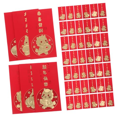 DIKACA 60 Stück Chinesische Rote Umschläge Jahr Des Pferdes Traditionelle Hongbao Li Xi Umschläge für Lunar Year Große Kapazität Langlebiges Papier Vielseitig für Hochzeiten und von DIKACA