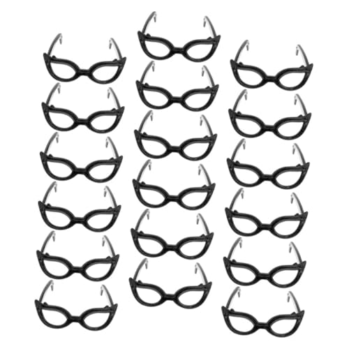 DIKACA 60 Stück Mini-Brille puppenkleidung puppenspielzeug Puppenaugen Puppenparty Puppen Kleidung Miniatur Zubehör Mini-Puppenbrillen-Requisiten kreative Puppensonnenbrille Plastik Black von DIKACA
