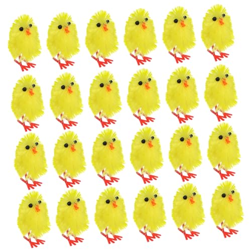 DIKACA 60 Stück Osterküken Dekoration Küken Bastelarbeiten Künstliche Küken Hühnerstall Künstliche Hühner Hühner Küchenhühner Basteln Hühner Partygeschenke Cartoon Hühner von DIKACA