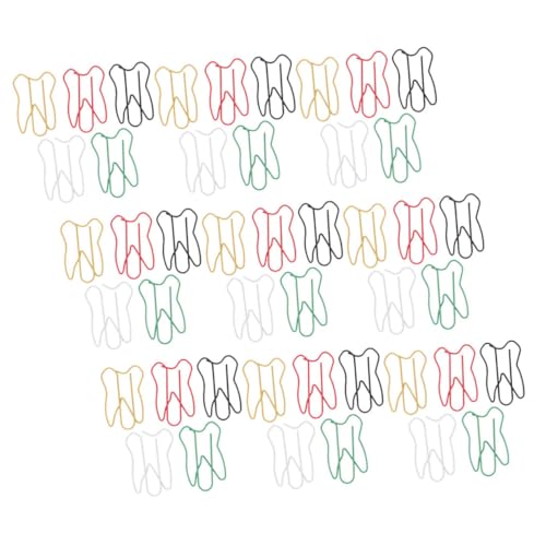 DIKACA 60 Stück Zähne Modellieren Papierclip Form Bobby Für Clips Zum Organisieren Von Dokumenten Farbig Dekorative Papierklammern Memo-clips Clipboard-stift- Büroklammer Eisen von DIKACA
