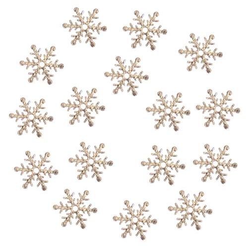 DIKACA 600 Stück 1 Satz einzigartiges Konfetti Dekorationen weihnachtskonfetti weihnachten party weinachtendecor exquisites Konfetti Weihnachtsschneeflockenkonfetti Stoff Golden von DIKACA