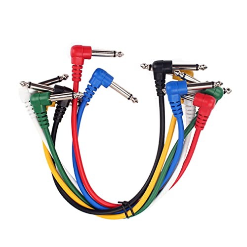 DIKACA 6Stücke Guitar Patchkabel Abgewinkelte Stecker für Gitarre und Bass Hochwertige Audioverbindung mit Kupferdraht für Signale und Ummantelung von DIKACA