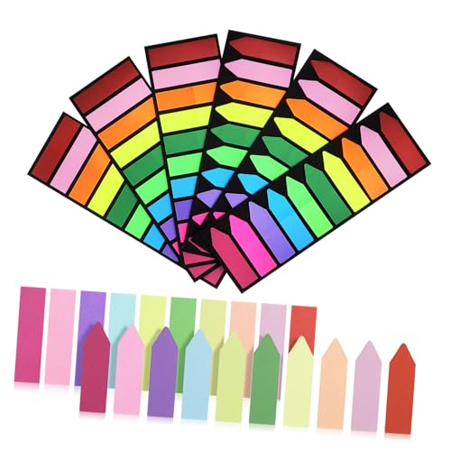 DIKACA 6er Pack Fluoreszierende Index Tabs Selbstklebend Haftnotizen Schreibbar Farben Transparent Praktisch für Bücher Ordner Notizbücher Lesen Organisation Büro Schule von DIKACA