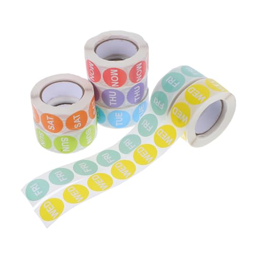 DIKACA 7 Rollen Selbstklebende Wochentags Aufkleber Bunte Tagesetiketten für Lebensmittelverpackungen Organisationshilfe für Büro und Zuhause Haltbar und Einfach Anzubringen zum DIKACA 7 Rollen Selbstklebende Wochentags Aufkleber Bunte Tagesetiketten für Lebensmittelverpackungen Organisationshilfe für Büro und Zuhause Haltbar und Einfach Anzubringen zum von DIKACA