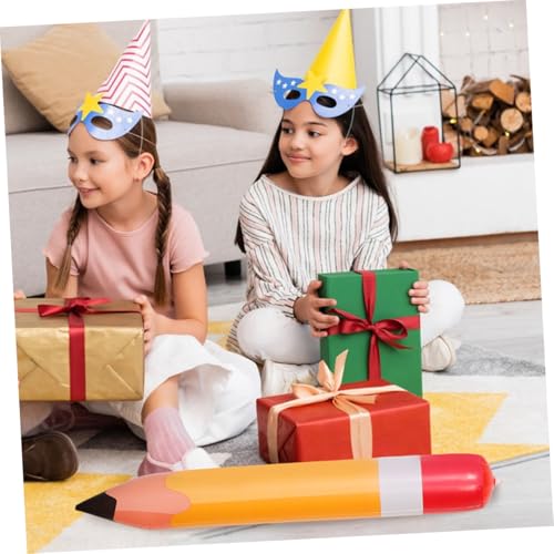 DIKACA 7 Stück Teiliges Aufblasbare PVC Bleistift Deko Bunte Jumbo Bleistifte für Schulanfang Langlebig Leicht Aufzublasen Lebendige Farben Klassenzimmer Dekoration Jungen Mädchen von DIKACA