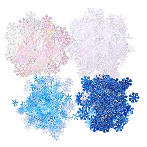 DIKACA 700 Stück Weihnachtsschneeflocken Schneeflocken Glitzer Konfetti Dekorationen Für Hochzeiten Blaues Weißes Schneeflocken Konfetti Weihnachtsbaumschmuck von DIKACA