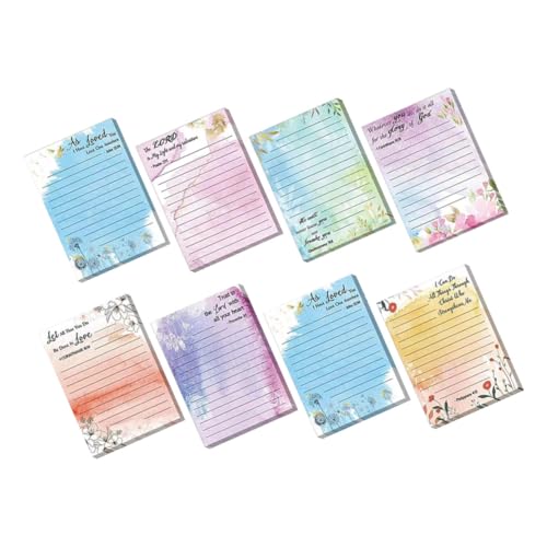DIKACA 8 Haftnotizblock Notizzettel-erinnerung Zu Beachten Sie Pads Klebestreifen Selbst Groß Farbige Registerkarten Linien Schreibblock Liste Memo Schulbedarf Klebrig Mit Papier von DIKACA