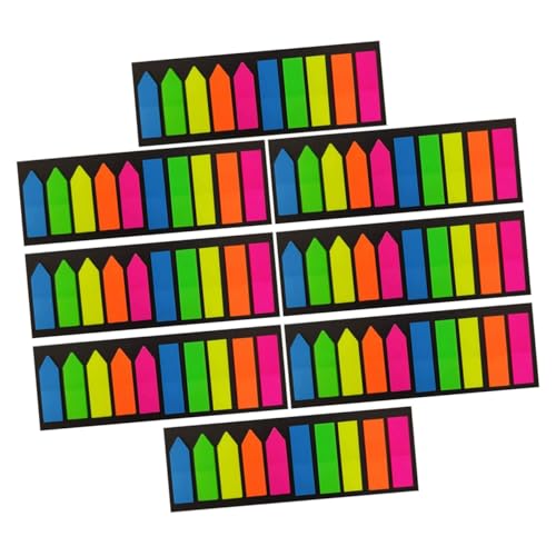 DIKACA 8 Sätze Bunte Pet Haftnotizen mit und Quadratmarkierungen Selbstklebende Seite Sticker für Bücher Notizen Büro Schule pro Vielseitig für Organisation und Planung von DIKACA