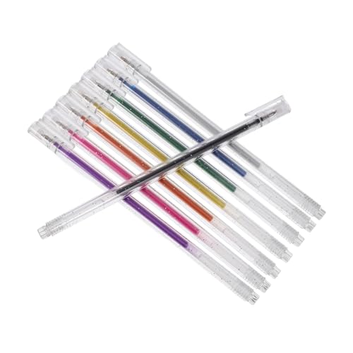 DIKACA 8 Stück Handbuch Mark Pen Glitzer-Gelstift Metallmarkierungsstifte Glitzertintenstift Glitzerstifte mehrfarbiger Stift professioneller Gelstift Textmarker Stifte Plastik von DIKACA