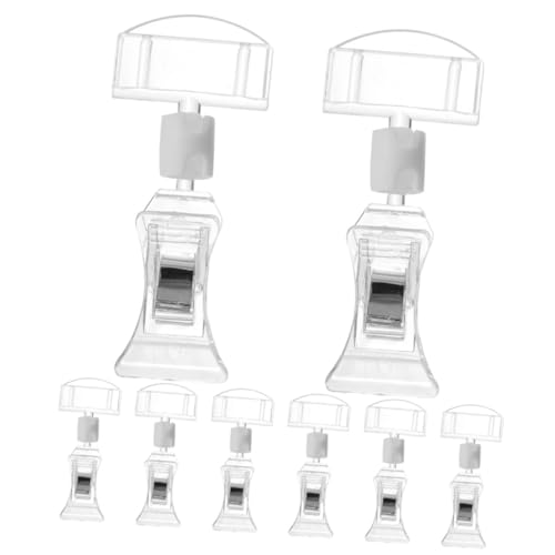 DIKACA 8 Stück Preisschild -Werbeordner Inhaber Display-Etikettenständer für den Einzelhandel Etiketten -Tags preisschildhalter namenstag praktische Schilderclips doppelseitige Clips Abs von DIKACA